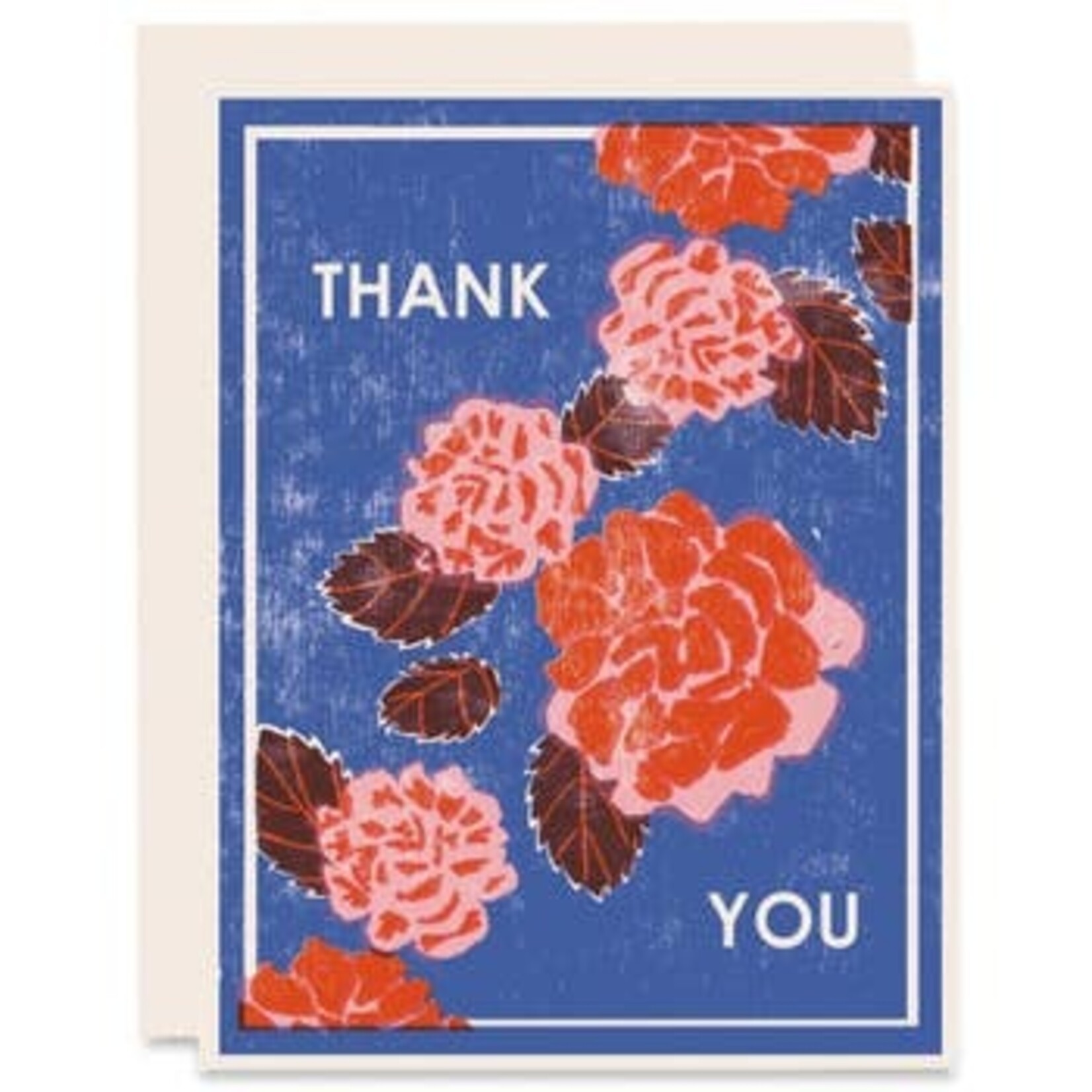 Red Peonies Thank You Boxed Cards