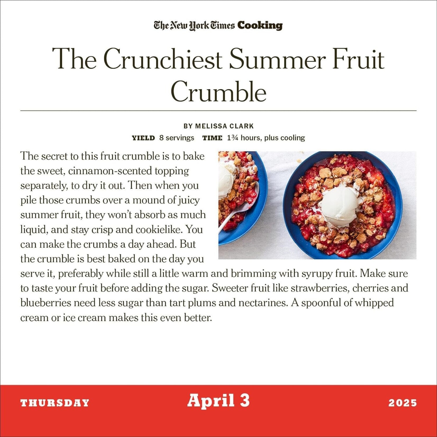 Workman Publishing New York Times Cooking Boxed Calendar 2026