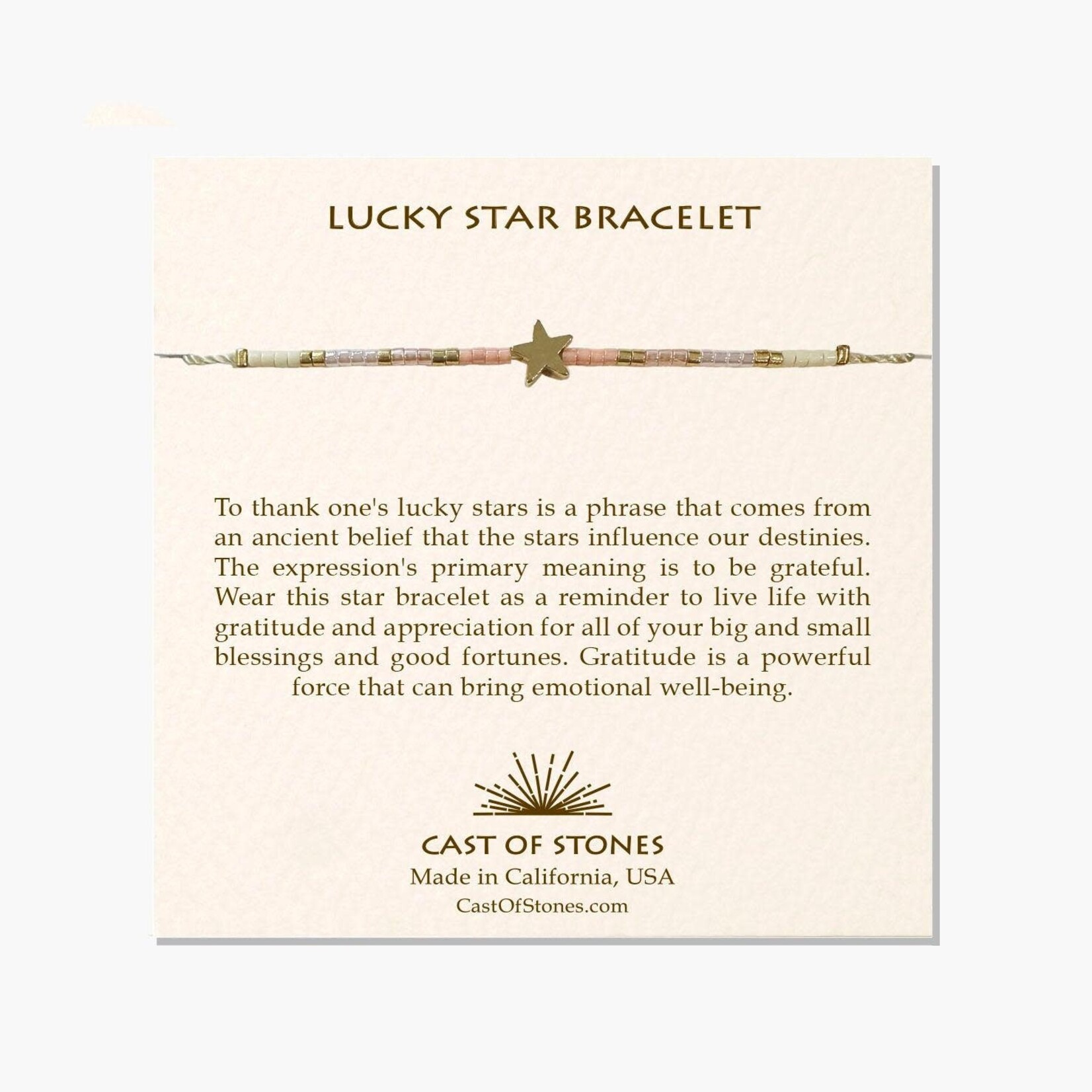 Lucky Star Bracelet in Gold/Peach