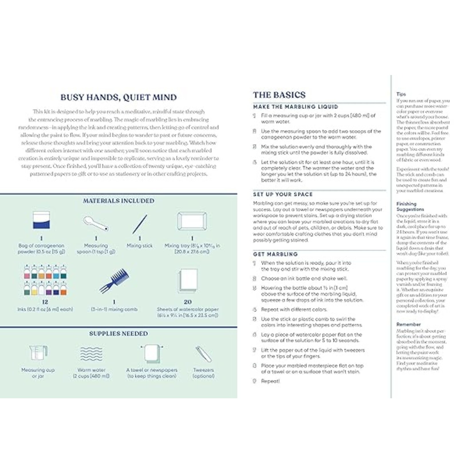 Chronicle Books Mindful Crafts: Meditative Marbling Kit