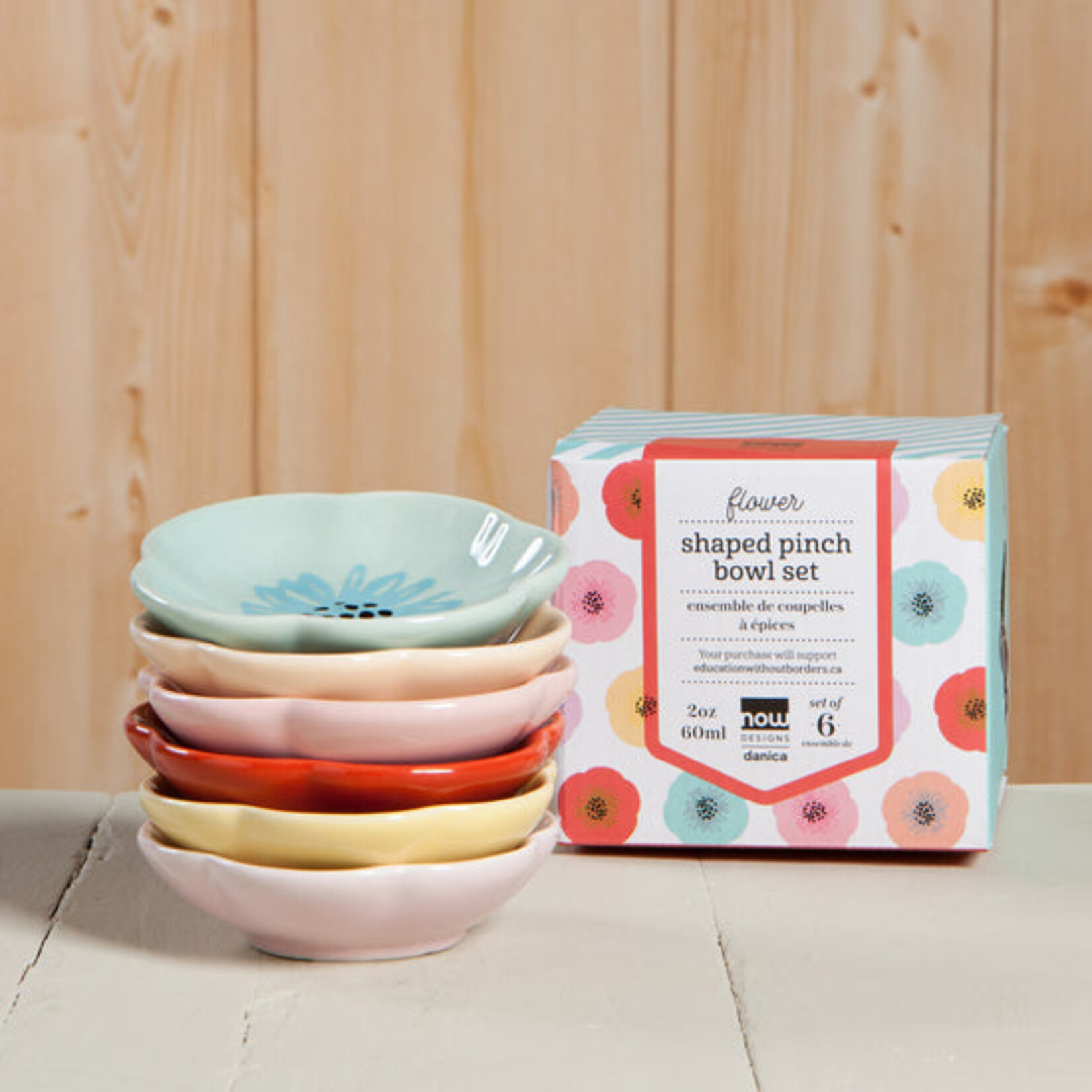 Now Designs Flower Shaped Pinch Bowl Set