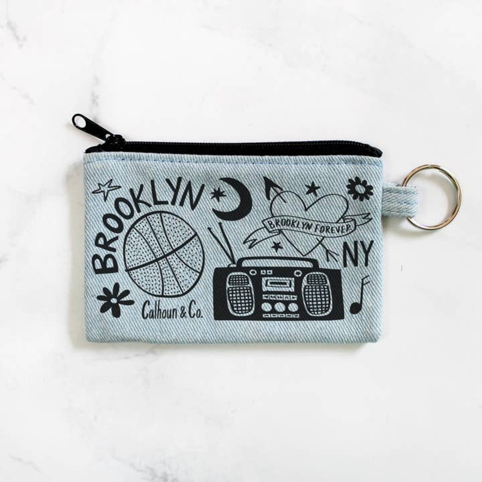 Calhoun & Co. Brooklyn Zipper Card Pouch in Blue