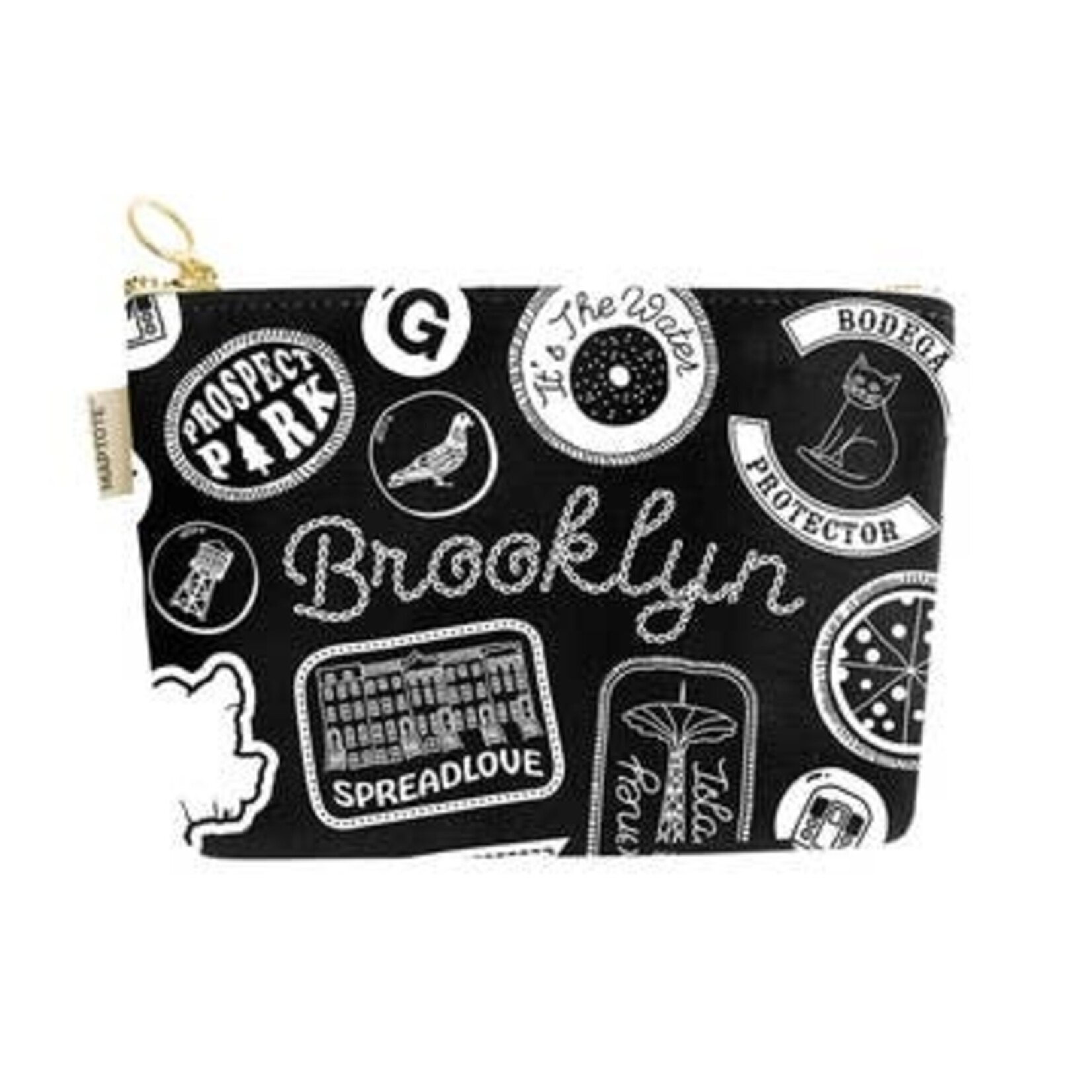 Brooklyn Pins & Patches Zipper Pouch