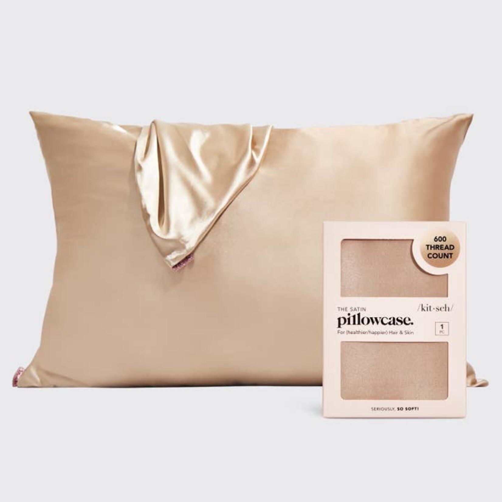 Kitsch Satin Pillowcase in Champagne