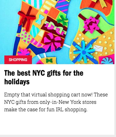 Exit9 in Time Out New York Best of NYC Gifts -- Gift Guide