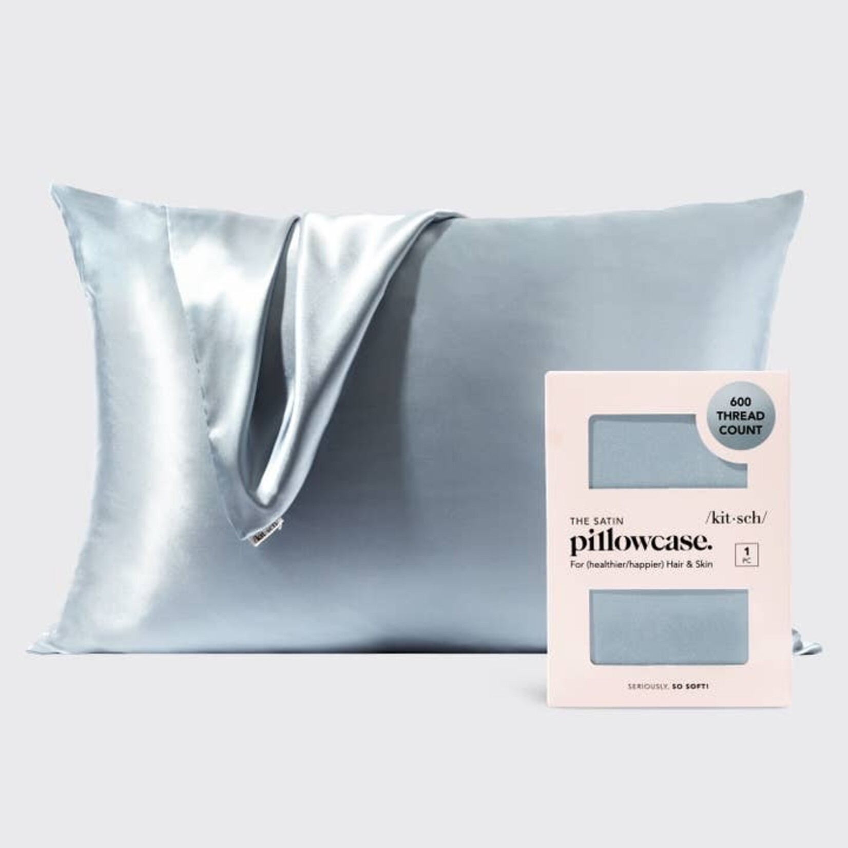 Kitsch Satin Pillowcase in Haze Blue