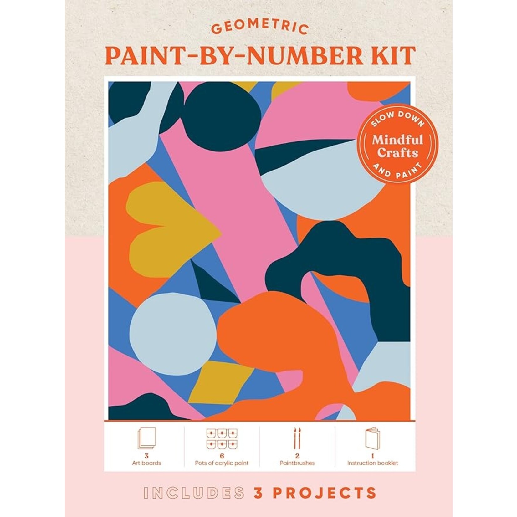 Chronicle Books Mindful Crafts: Geometric Paint by Numbers Kit