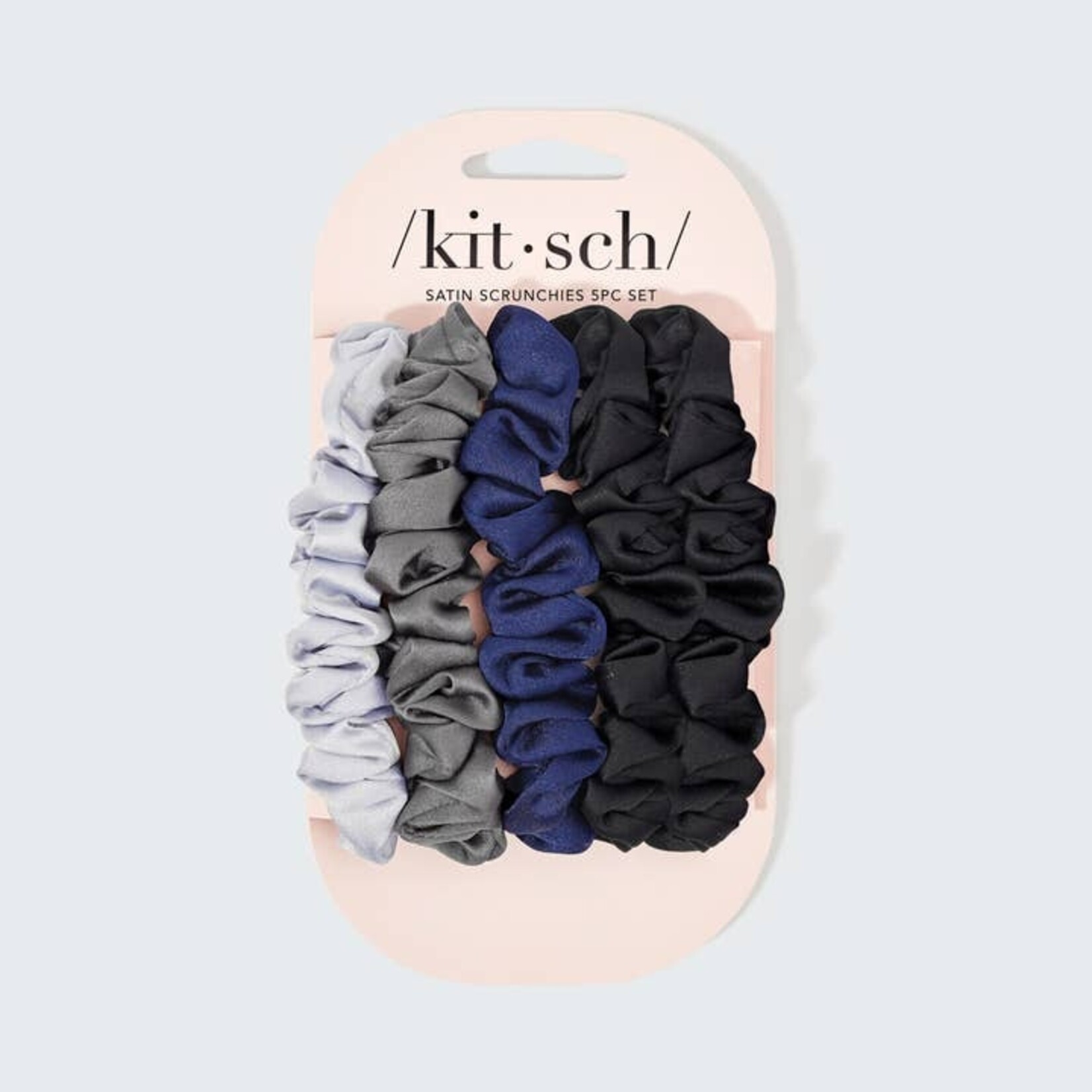 Kitsch Satin Petite Scrunchies Set in Midnight
