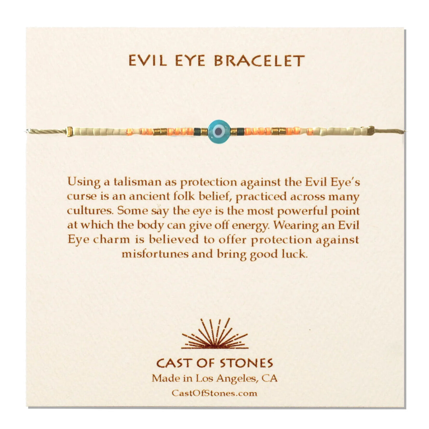 Evil Eye Bracelet in Orange