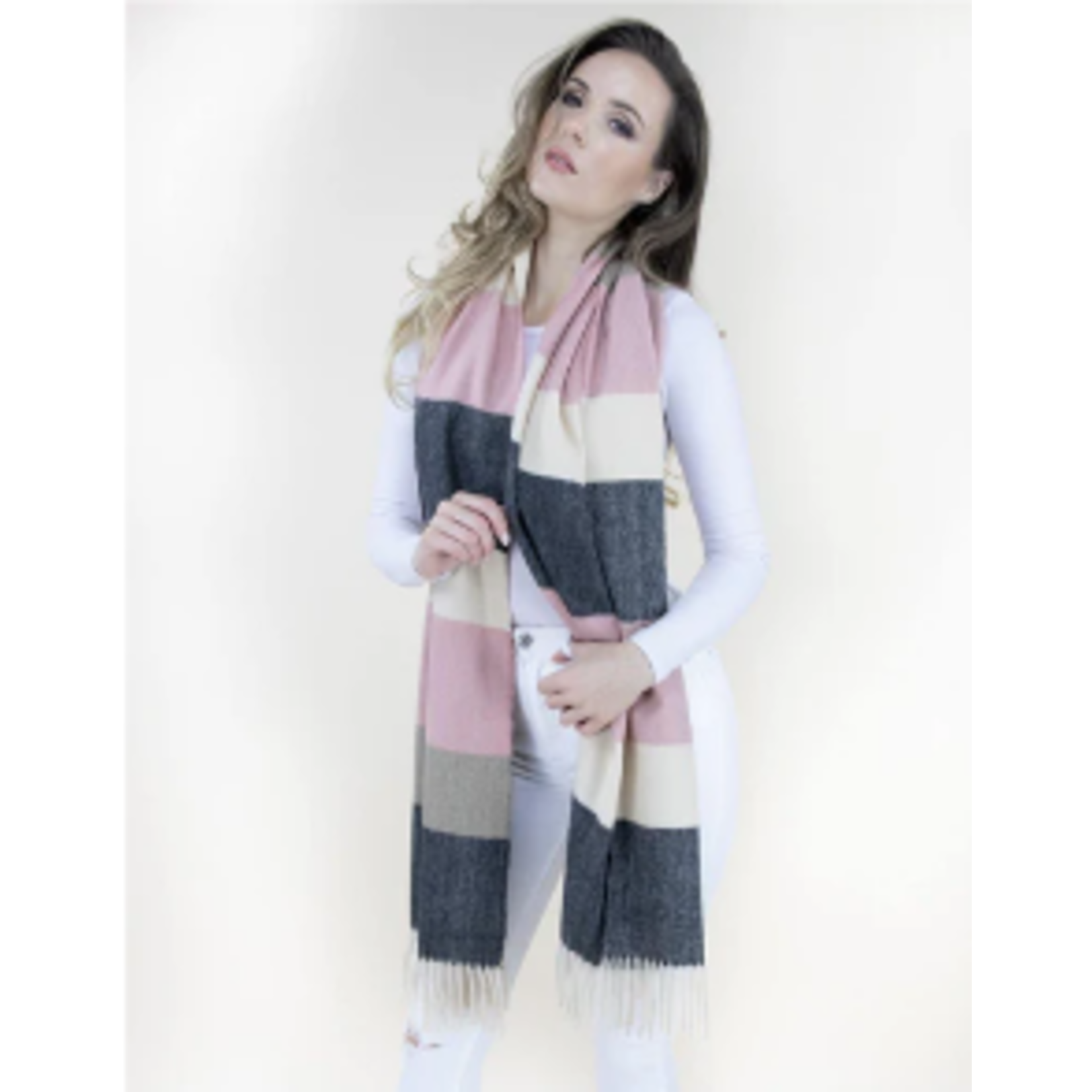 Original USA Vibrant Lines Scarf in Black/Pink