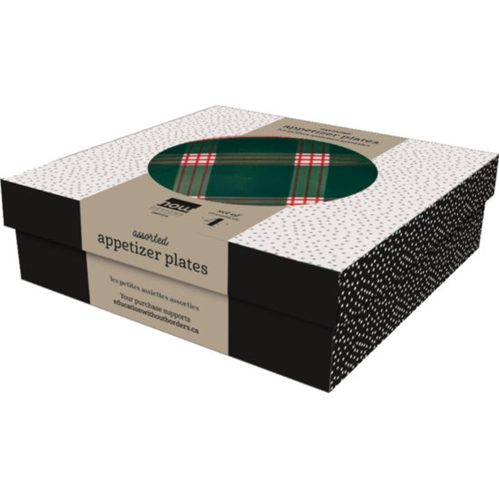 Holiday Plaid Appetizer Plates Set