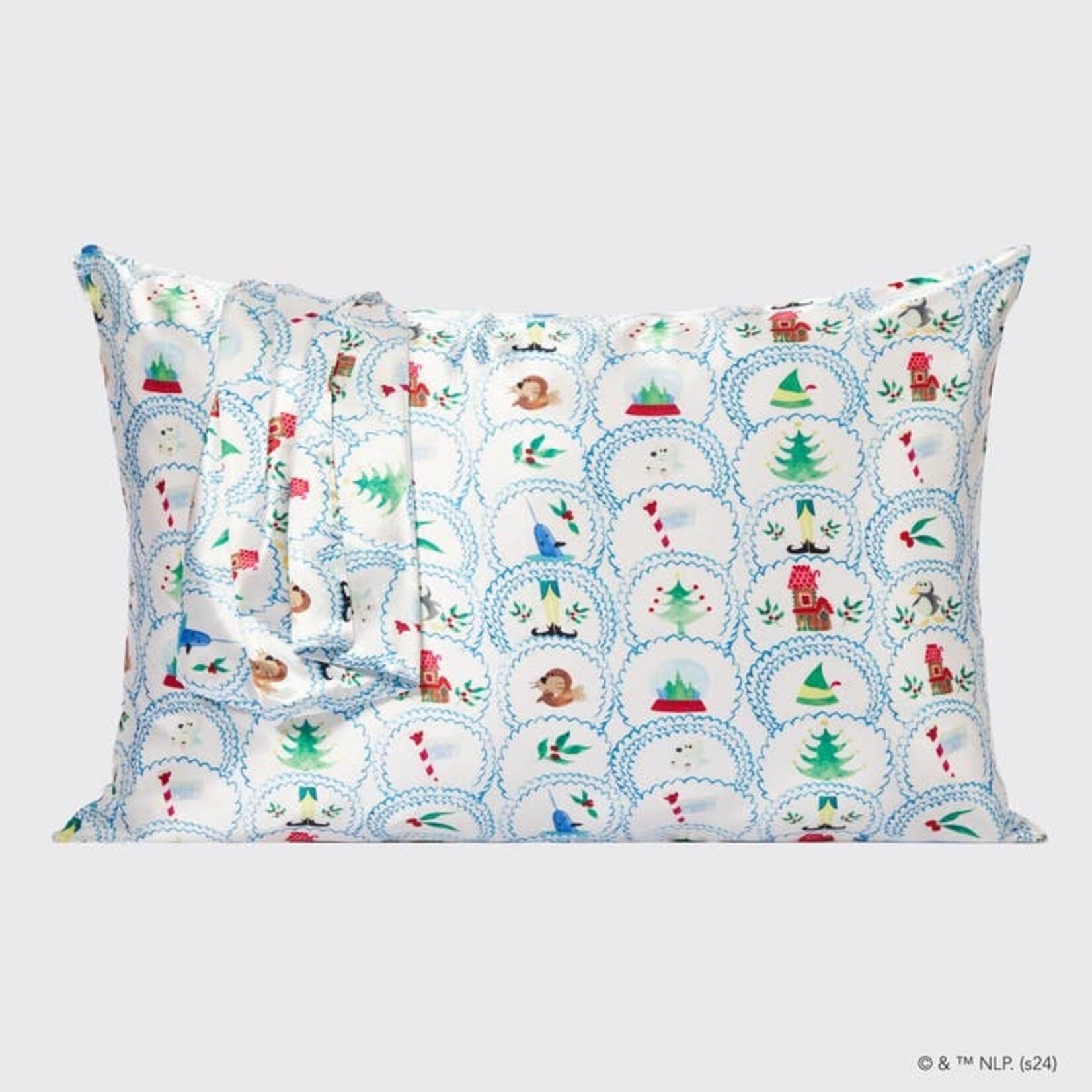 Kitsch Elf North Pole Satin Pillowcase