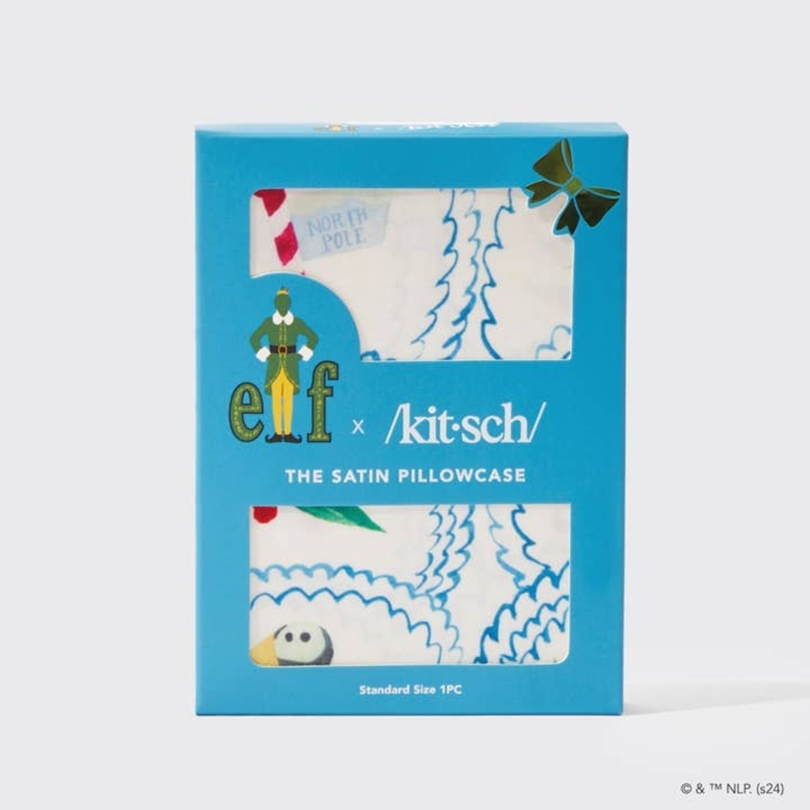 Kitsch Elf North Pole Satin Pillowcase