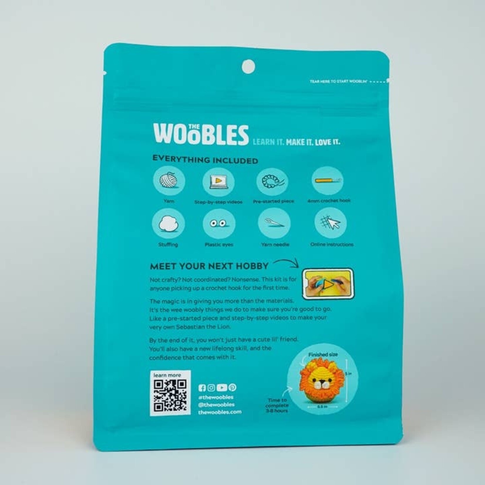 Woobles Sebastian The Lion Beginner Crochet Kit