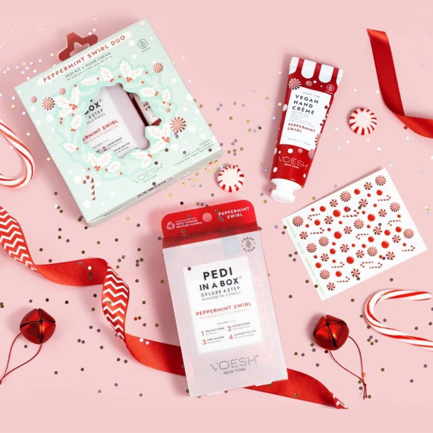 Peppermint Swirl Duo w/ Nail Stickers
