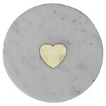 Heart Inlaid Marble Tray