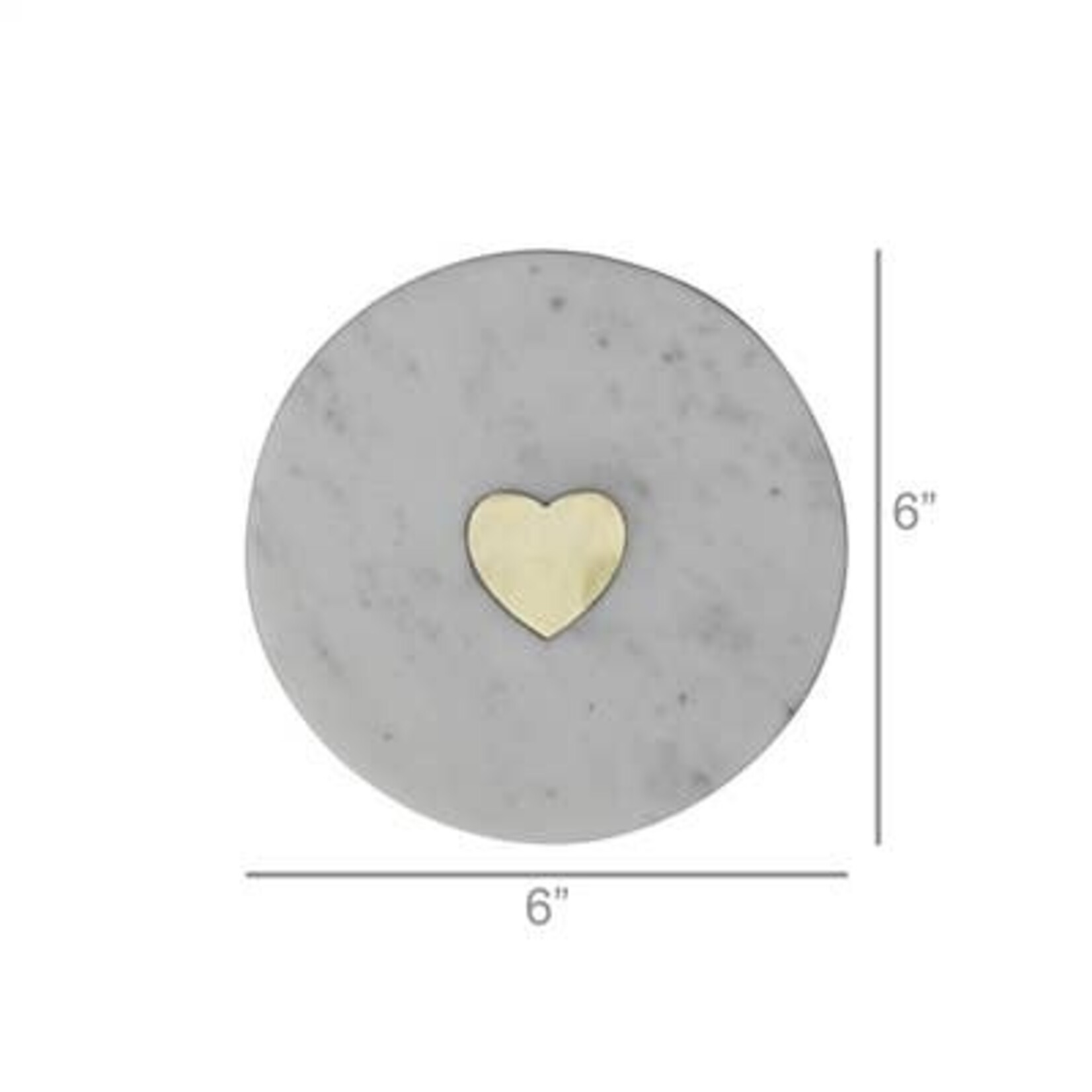 Heart Inlaid Marble Tray
