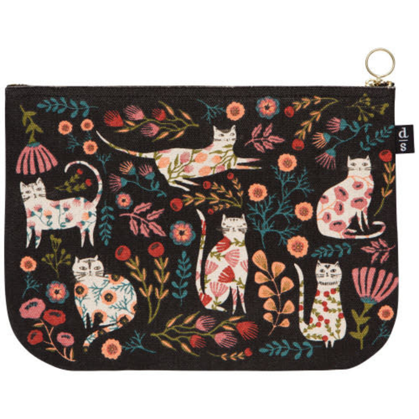 Large Zipper Pouch in Catbloom