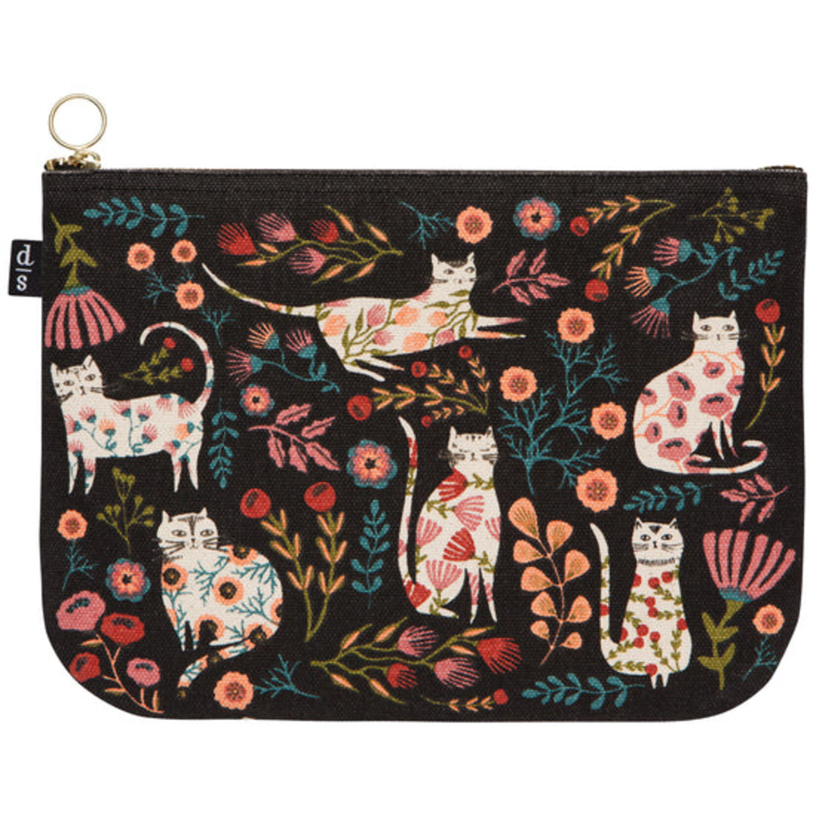 Large Zipper Pouch in Catbloom