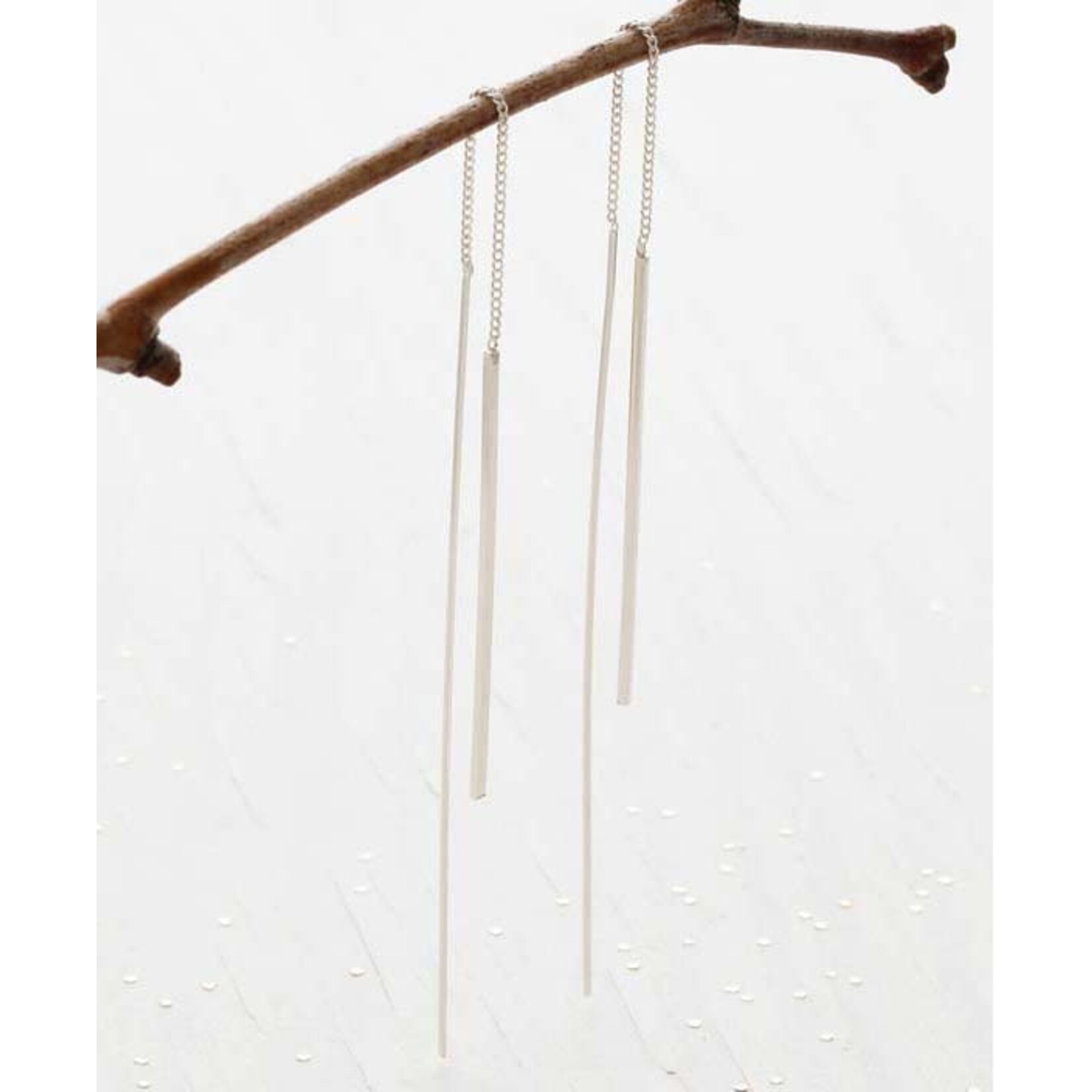 Needle and Thread Earrings in Silver
