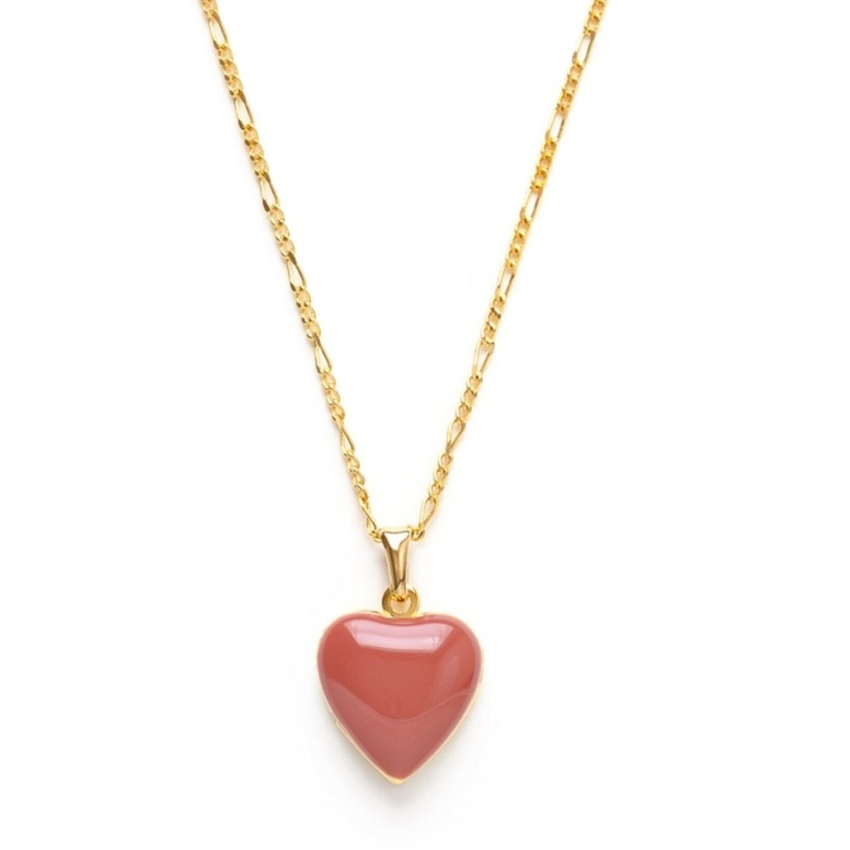 A Mano Small Heart Locket Necklace in Canyon