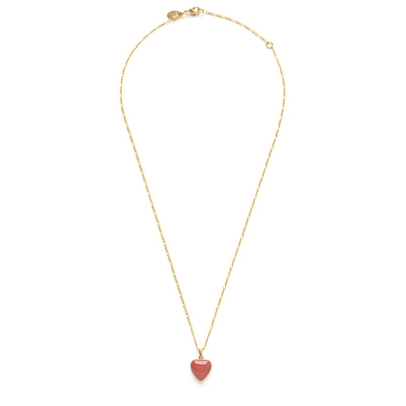 A Mano Small Heart Locket Necklace in Canyon