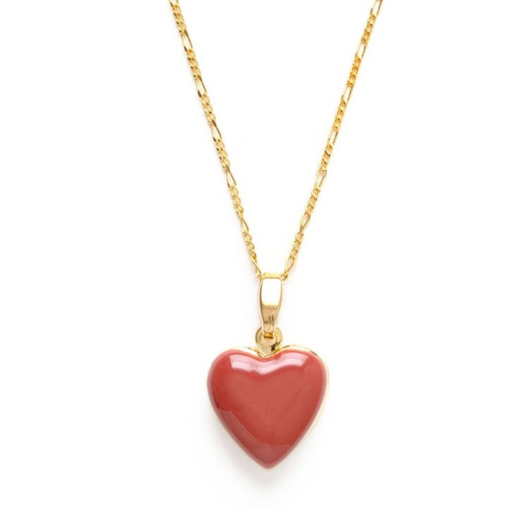 A Mano Large Heart Locket Necklace in Canyon