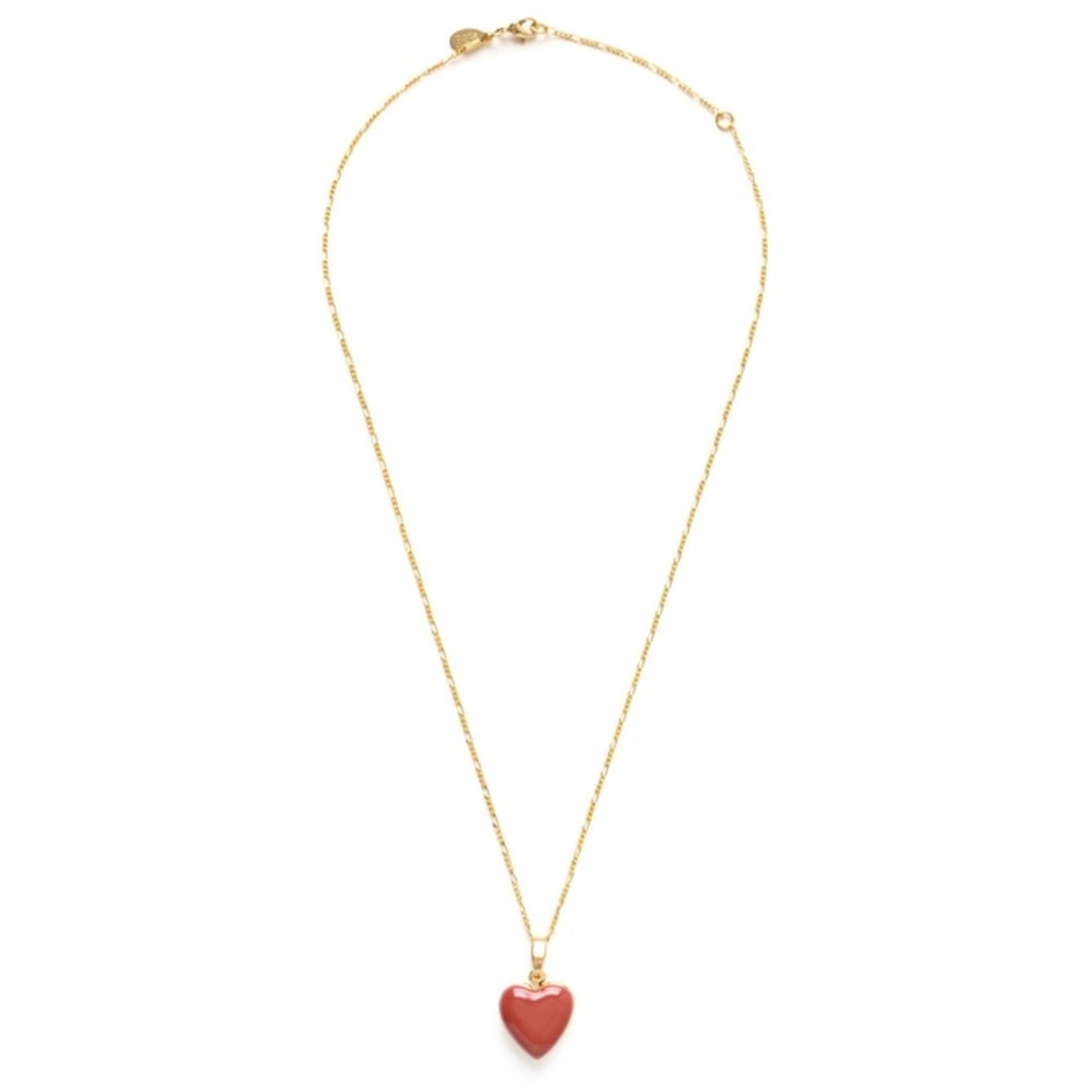 A Mano Large Heart Locket Necklace in Canyon