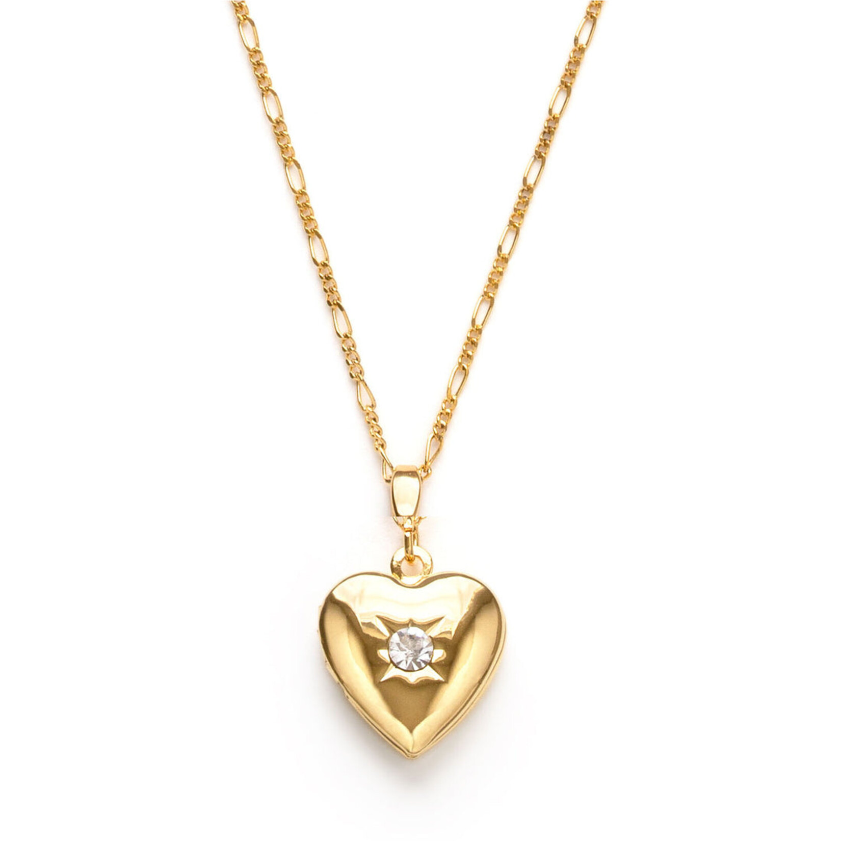 A Mano Small Rhinestone Heart Locket