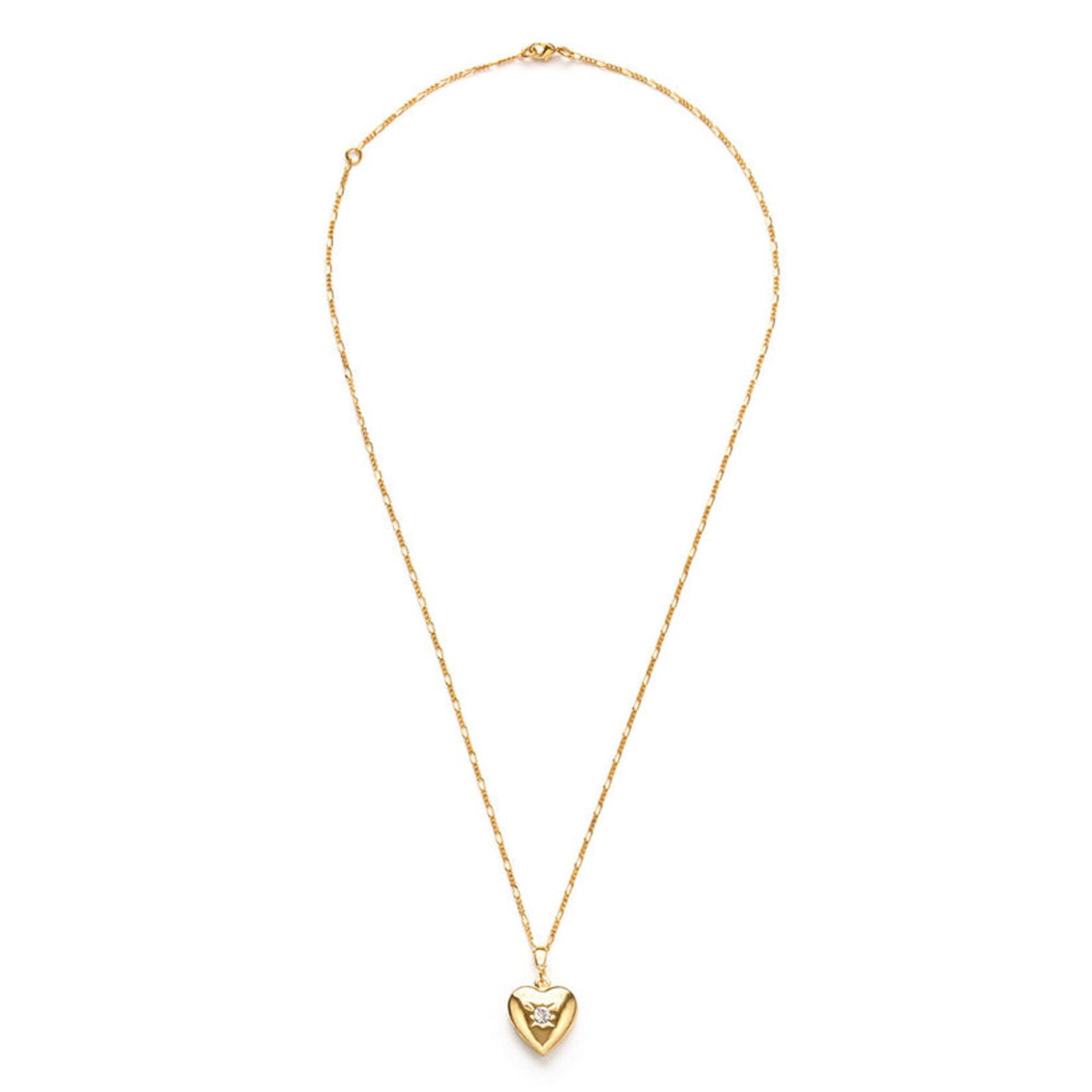 A Mano Small Rhinestone Heart Locket