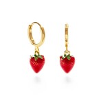 A Mano Strawberry Huggie Hoops