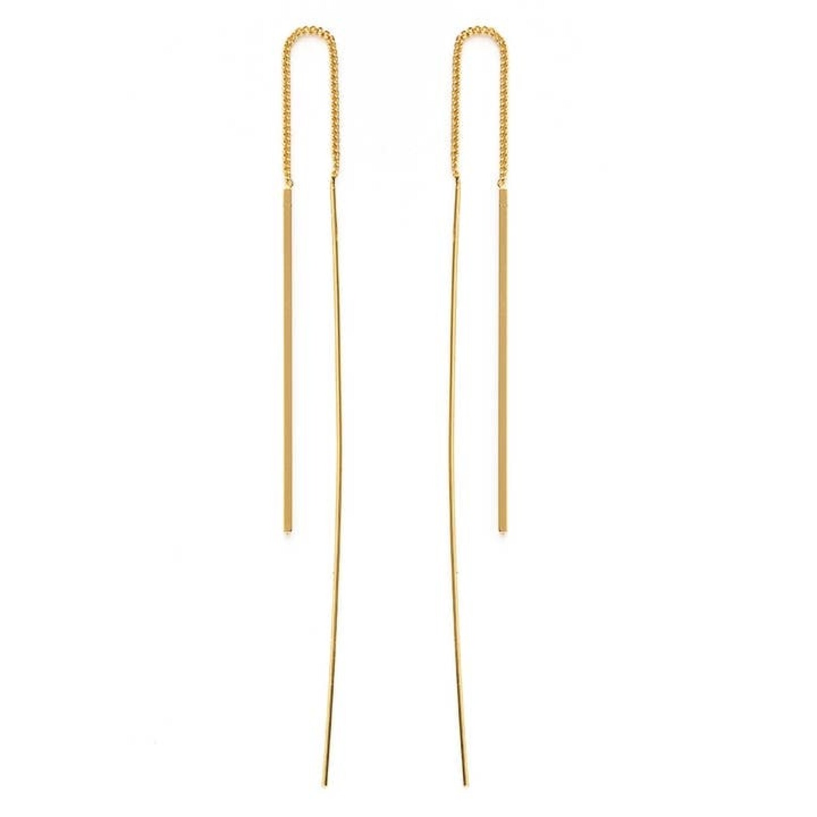 A Mano Needle and Thread Earrings in Gold