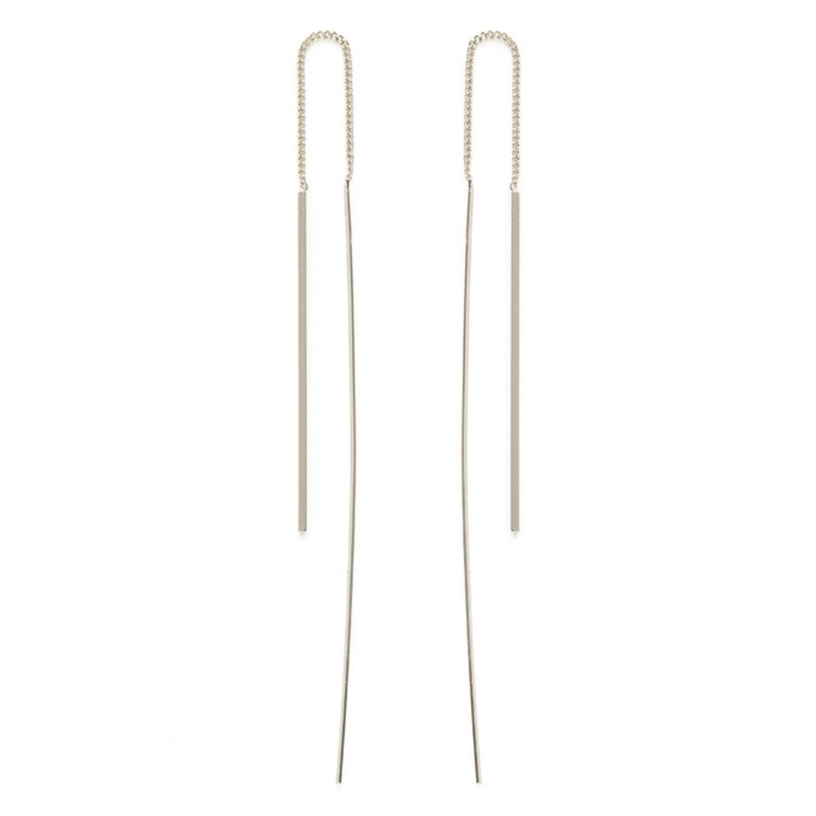 Needle and Thread Earrings in Silver