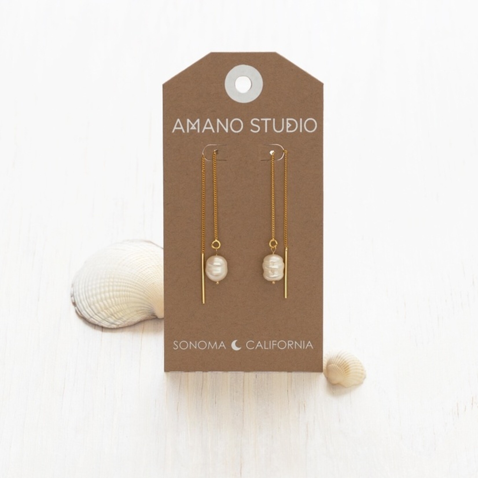 A Mano Pearl Threader Earrings
