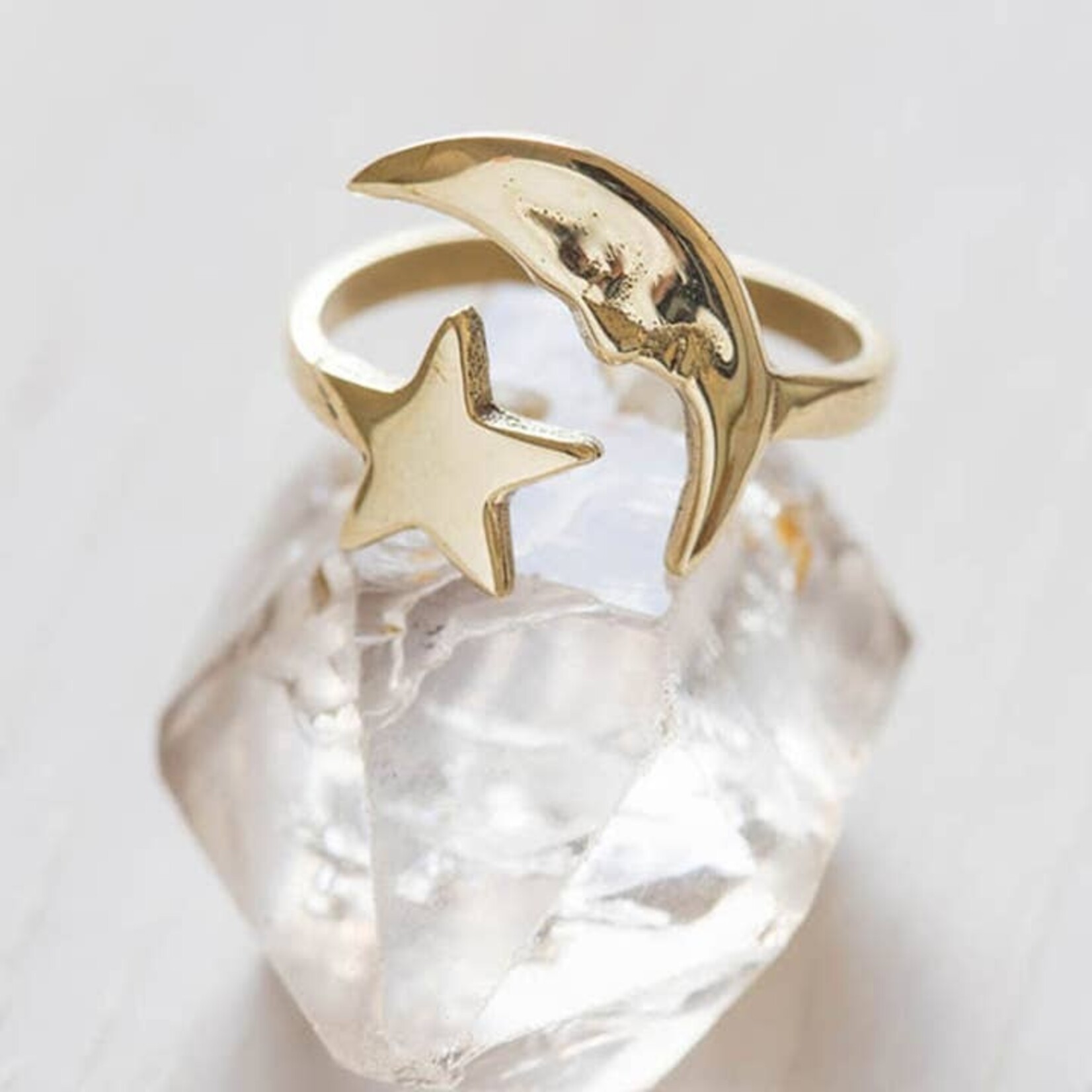 Crescent Moon & Star Ring
