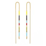 Miyuki Seed Bead Threader Earrings in Fiesta