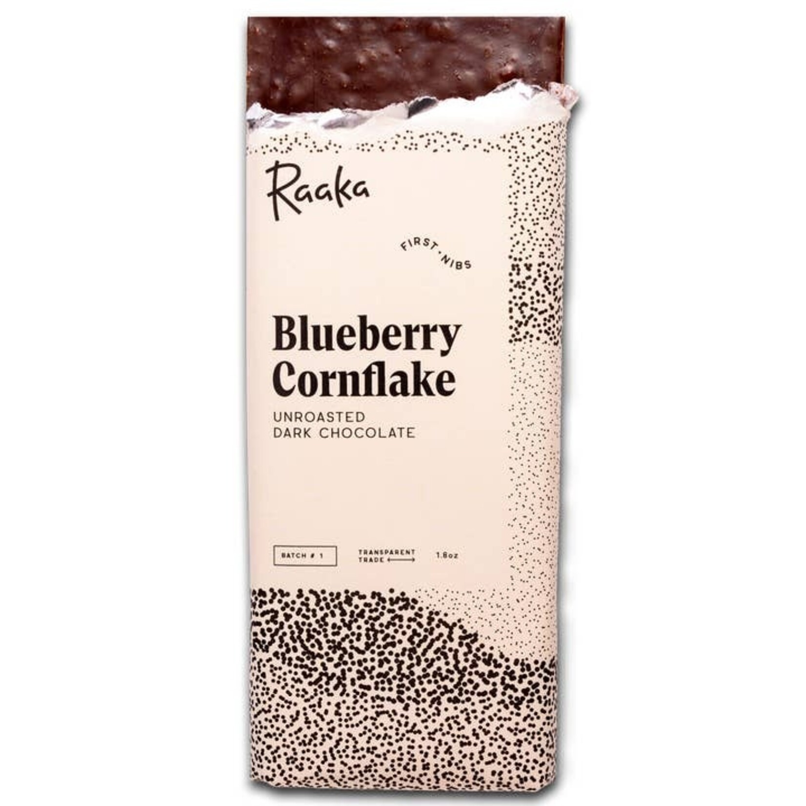Raaka Blueberry Cornflake Chocolate Bar