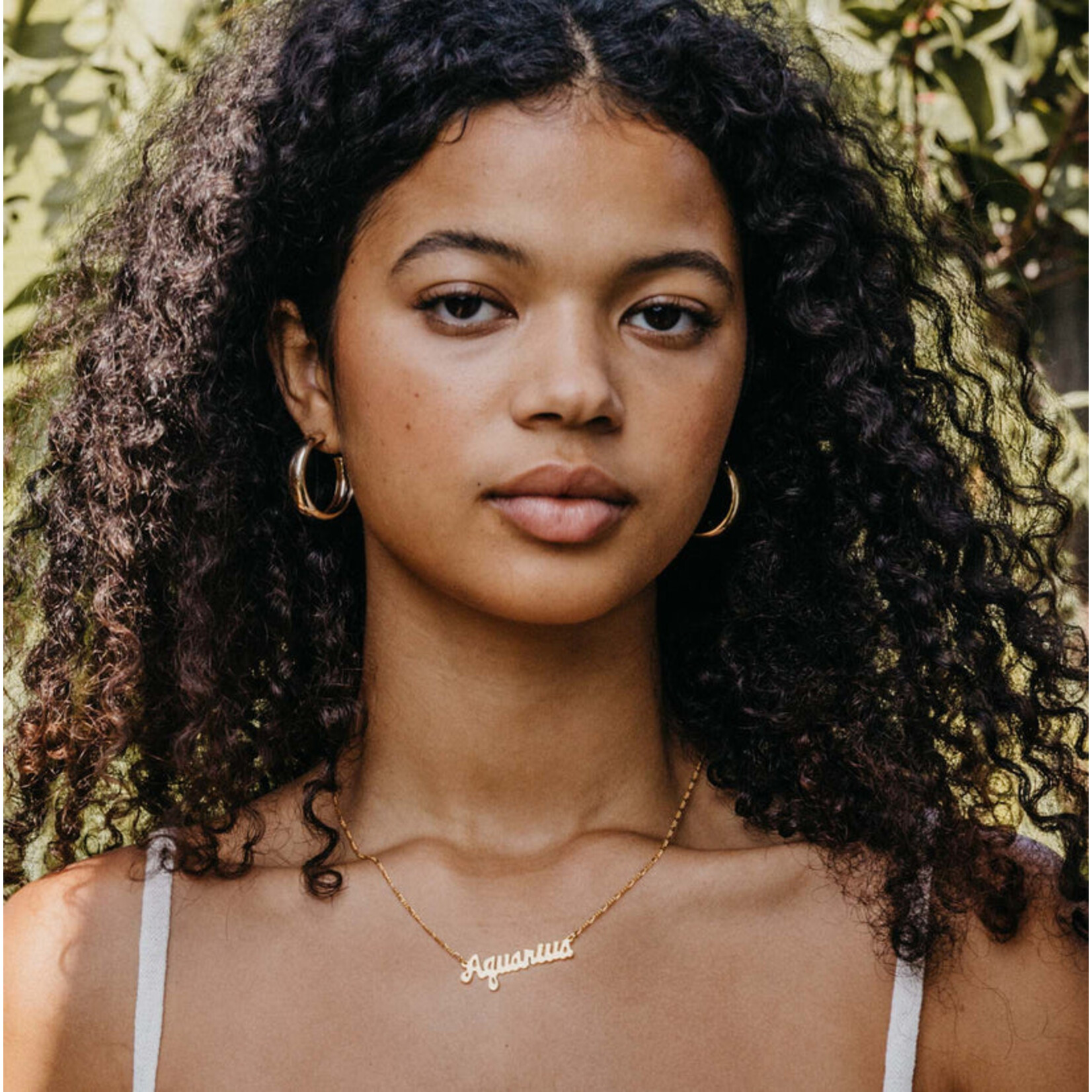 A Mano Zodiac Nameplate Necklace