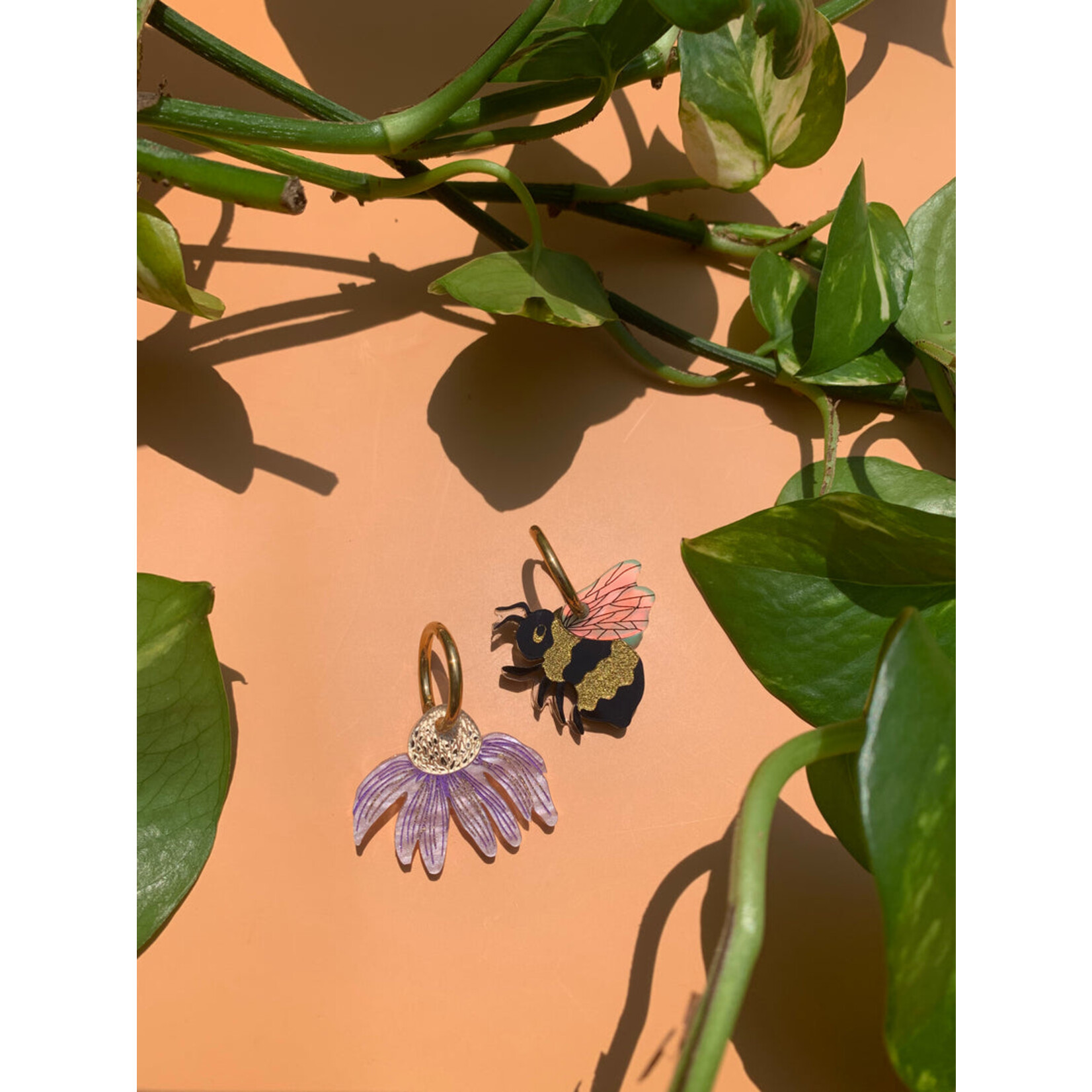 Bee and Flower Earrings