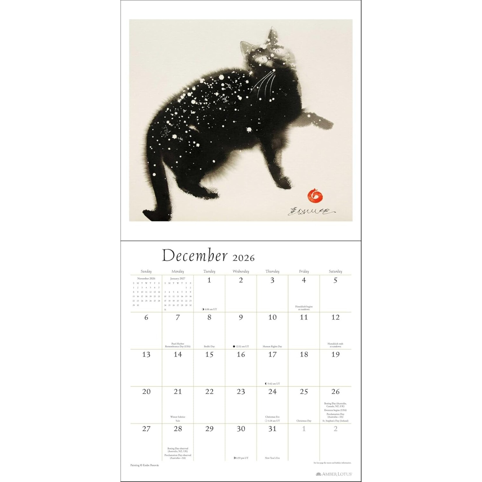 Simon and Schuster Artful Cats Wall Calendar 2026