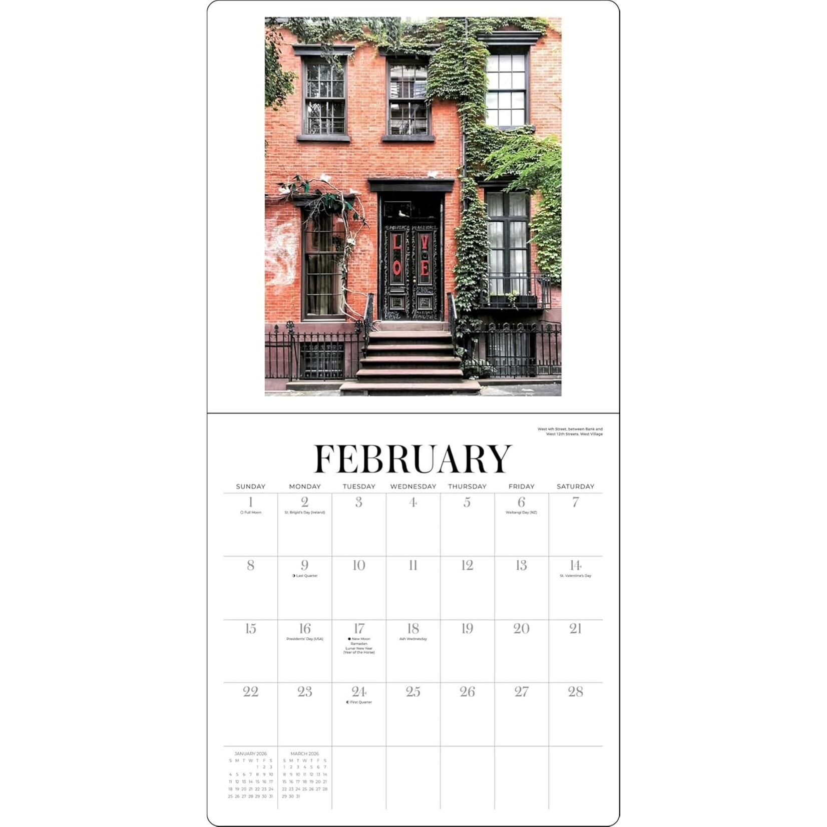 Simon and Schuster Walk with Me New York Wall Calendar 2026