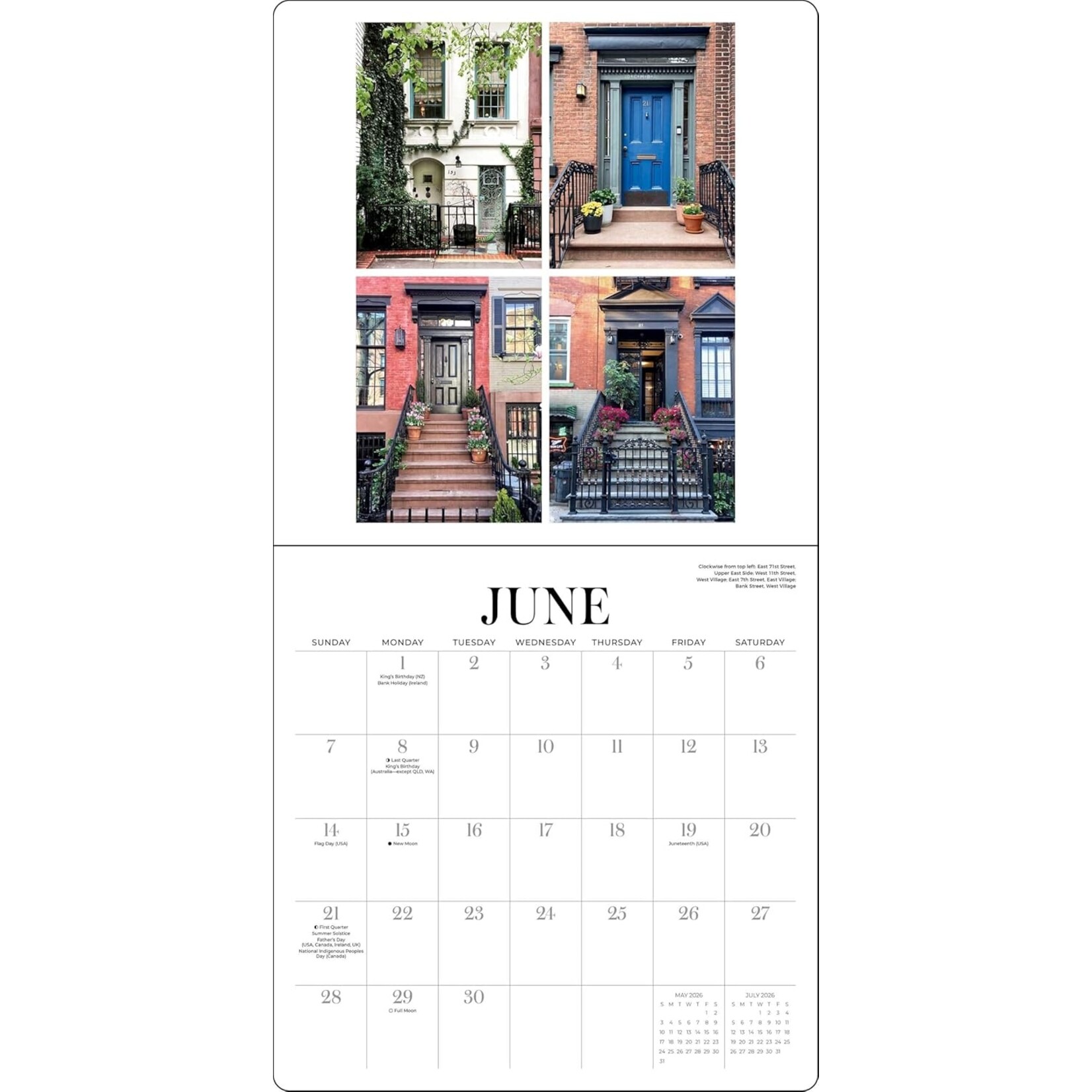 Simon and Schuster Walk with Me New York Wall Calendar 2026