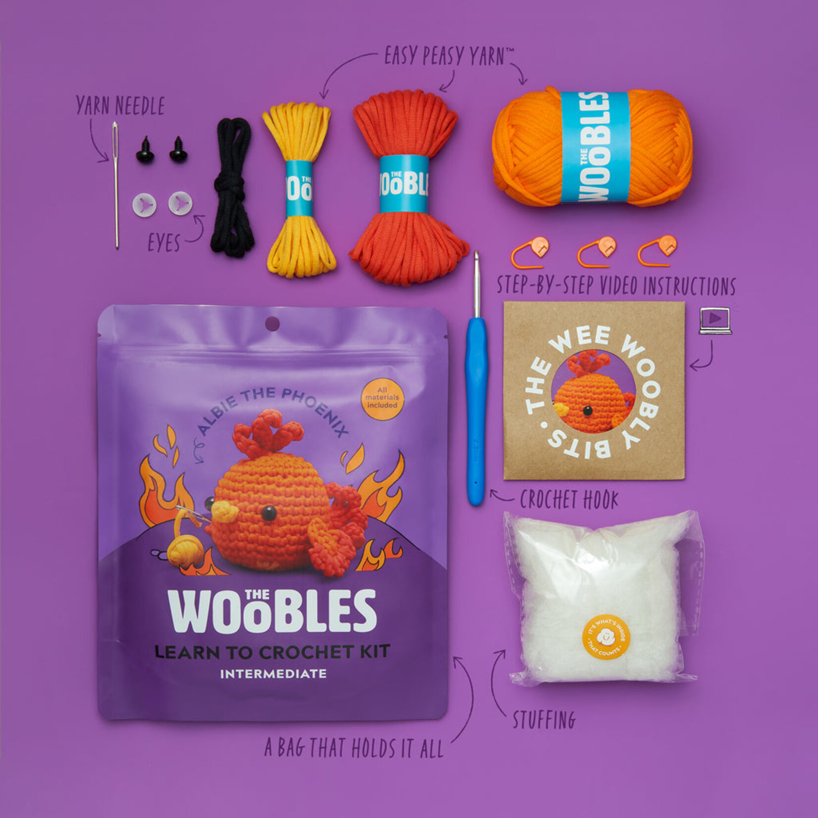 Albie the Phoenix Intermediate Crochet Kit