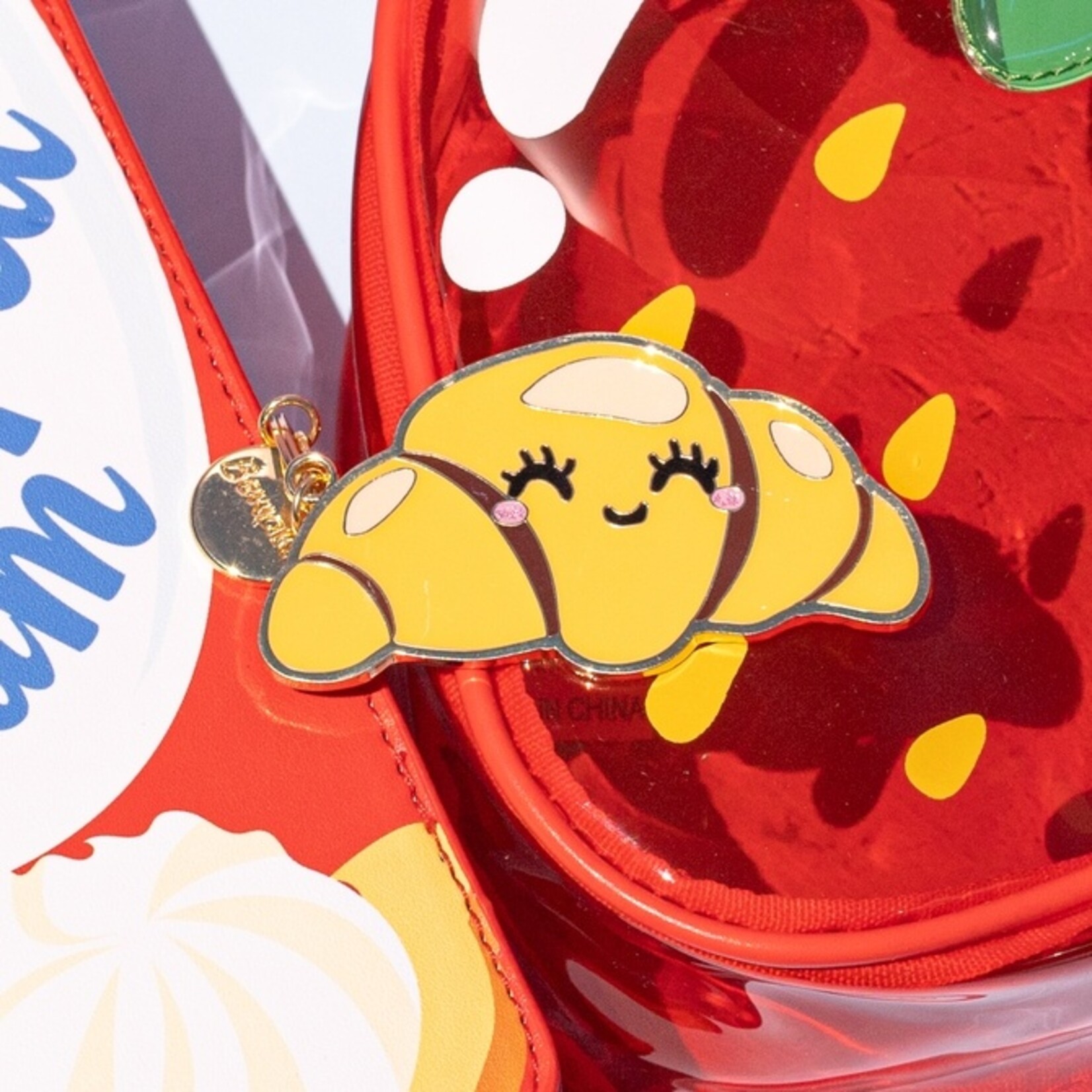 Croissant Enamel Keychain