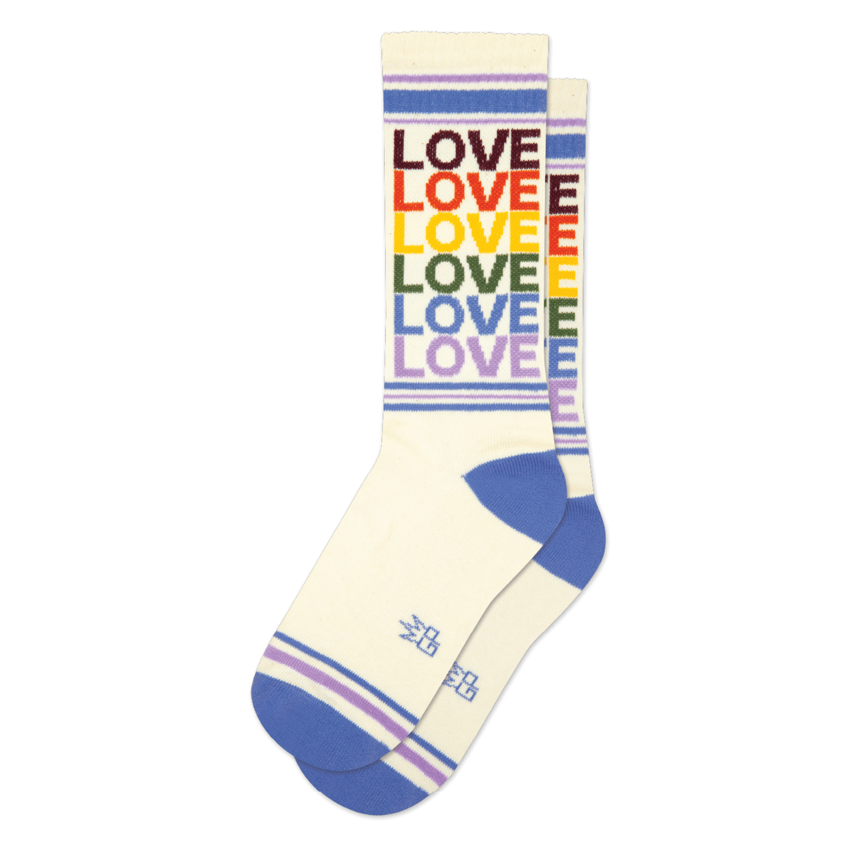 Love Vintage Rainbow Gym Crew Socks