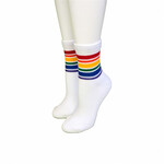 Pride Socks Fearless Pride Socks Low Cut Crew in White Medium