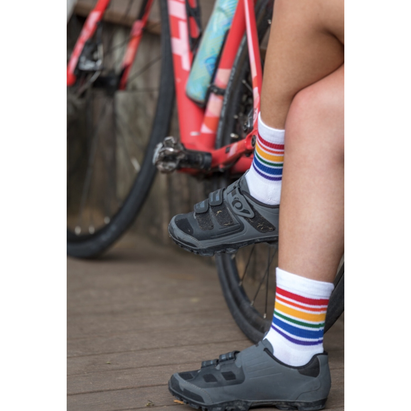 Pride Socks Fearless Pride Socks Low Cut Crew in White Medium