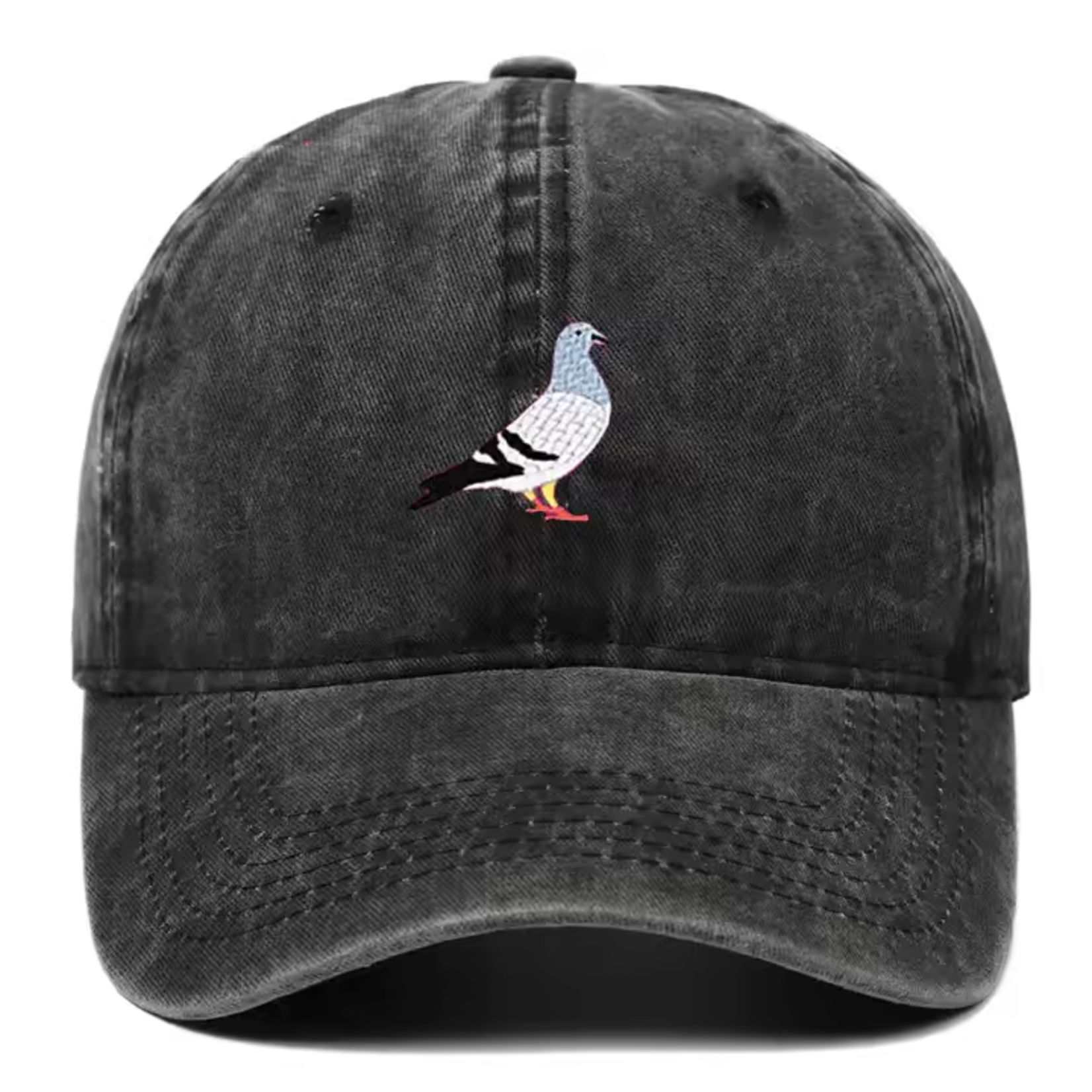 Pigeon Baseball Hat in Black