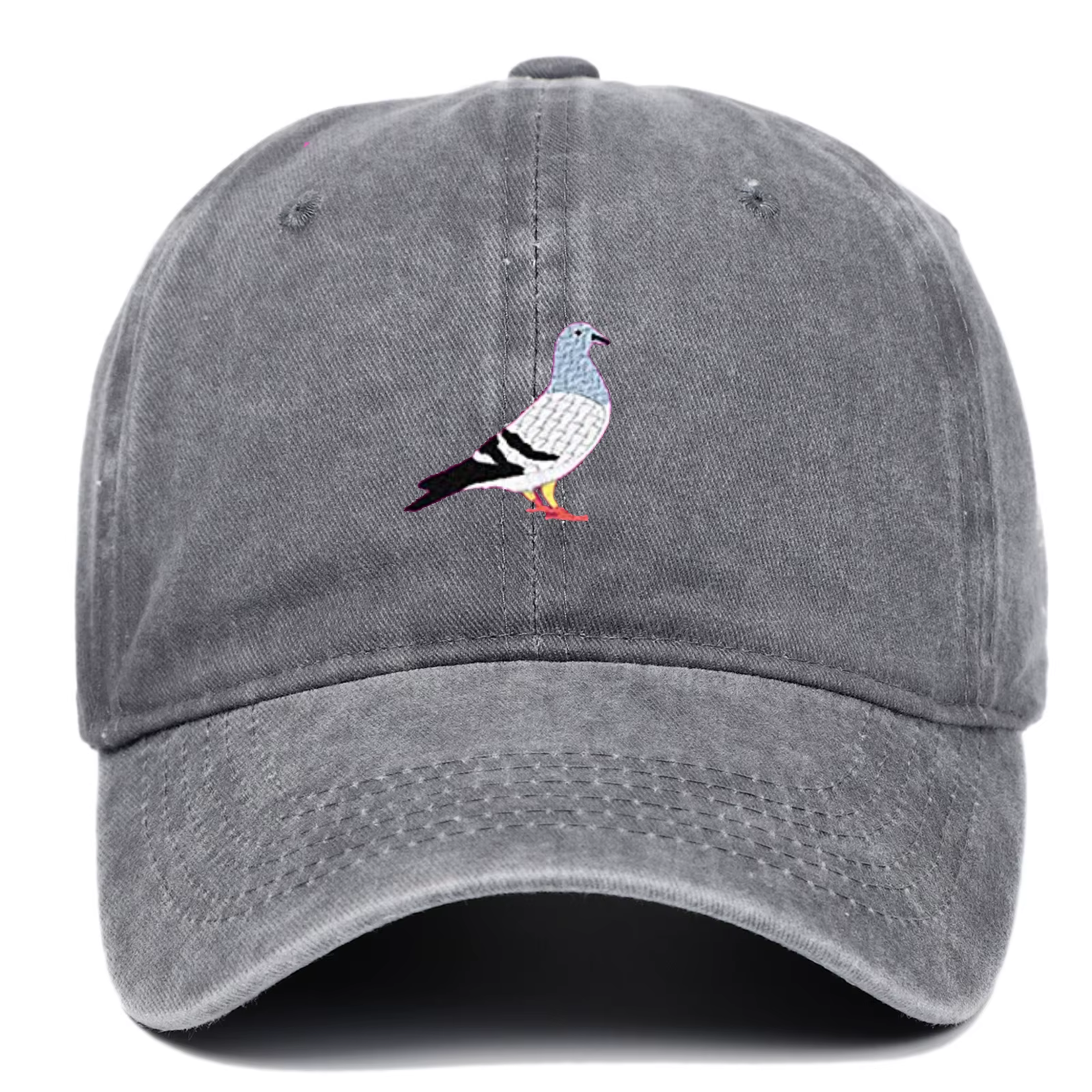 Pigeon Baseball Hat in Grey