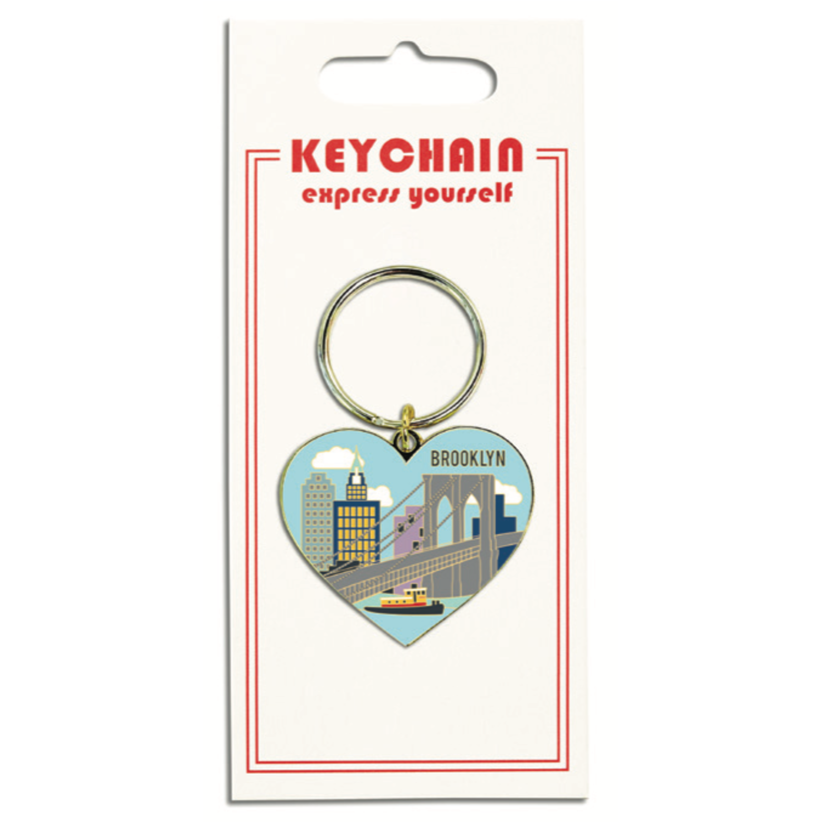 The Found Brooklyn Skyline Heart Keychain